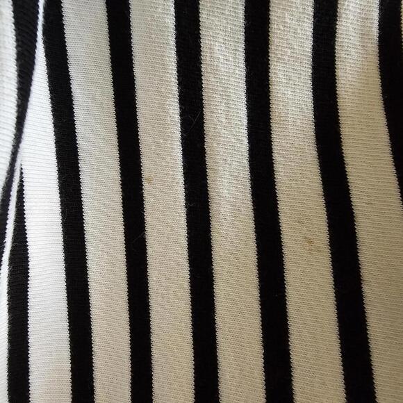 Kate Spade Black & White Striped Dress with Ruffle Sleeves - Picture 4 of 7